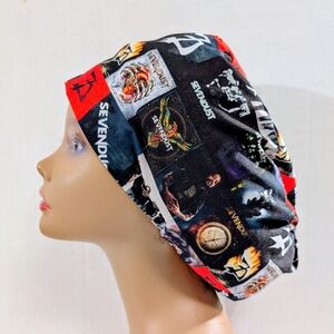 Seven, Euro Style Scrub Cap, Scrub Cap, Surgery Hat, Chemo Hat